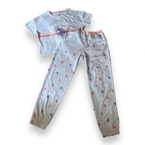 U.S. POLO ASSN. Women's Short Sleeve Sleep Top And Jogger Pant Set Medium | NWOT